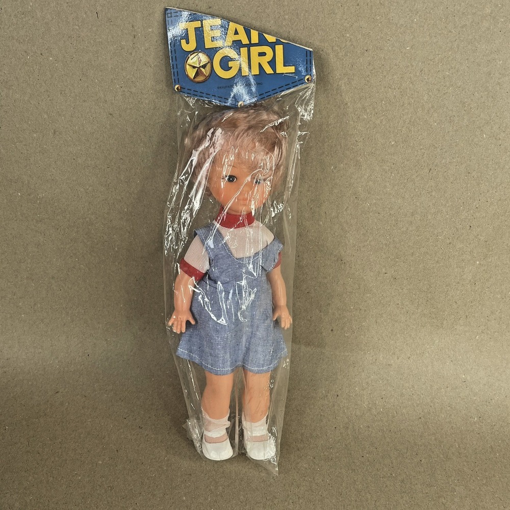 Vintage 70s Kmart Blue Box Jeans Girl Doll Figure 10 3/4"‎ Tall NOS Blonde Hair
